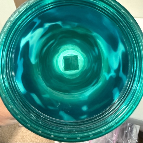 Starbucks Teal Turquoise Wave Tortoise Shell Marble Tumbler Straw Cup Venti 24oz - Picture 4 of 5